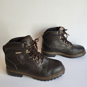 WorkForce Steel Toe Work Boots Mens Size 11 Oil Resistant Slip Resistant Brown